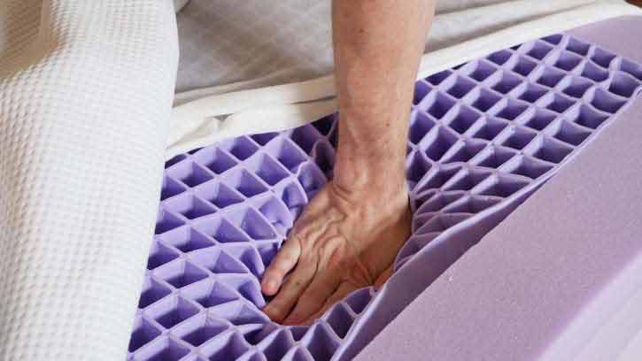 The amazing squishy feel of the purple mattress