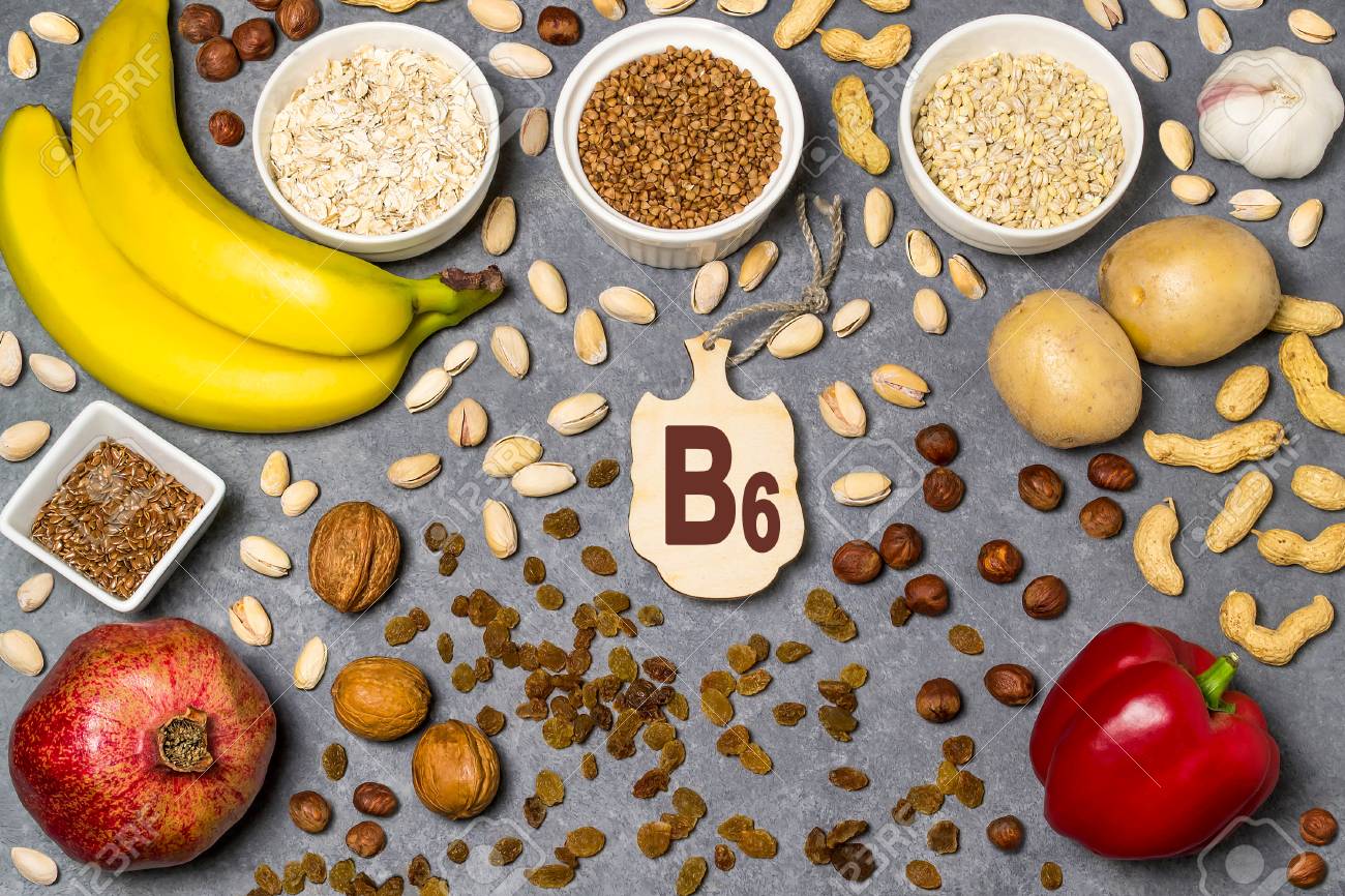 All the foods with a high vitamin B6 content like seeds nuts grains bananas red peppers
