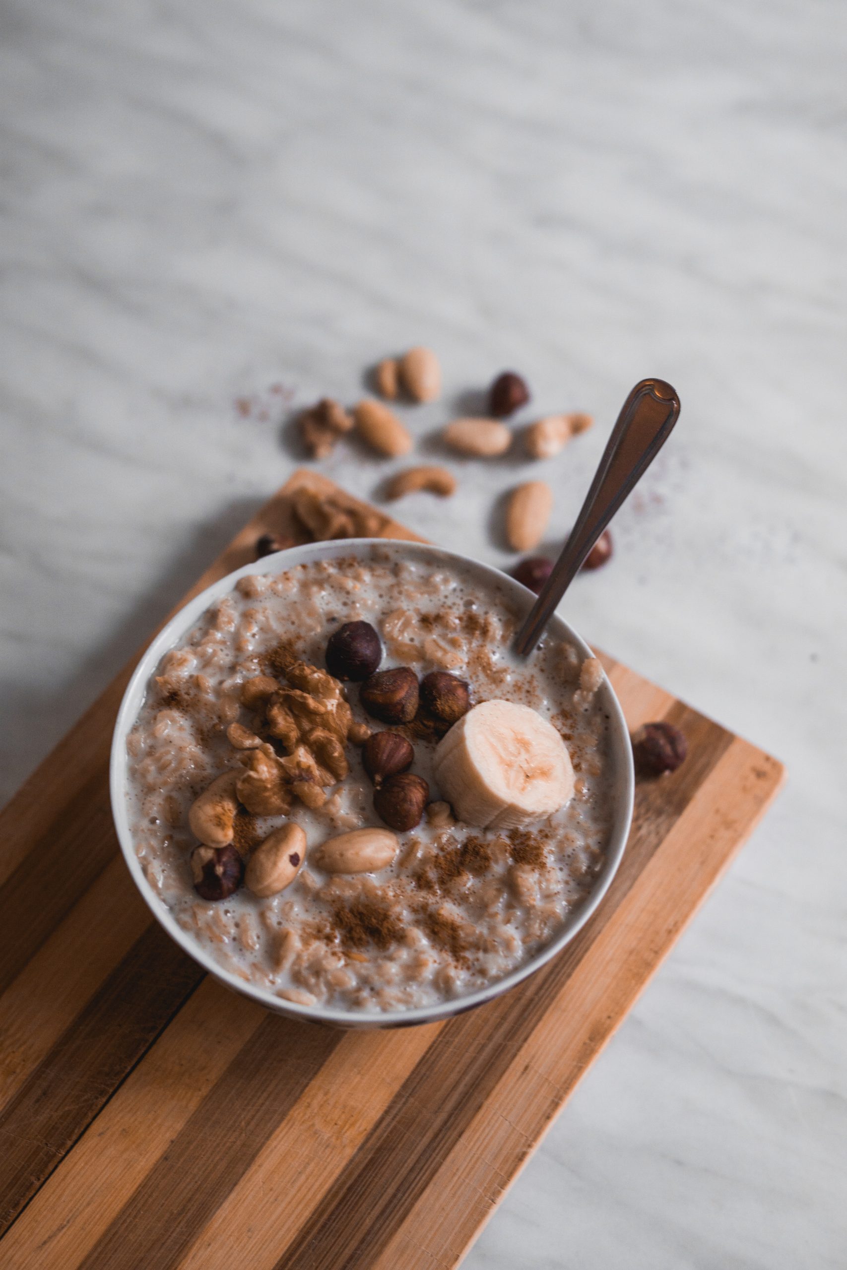 Oatmeal with nuts inside