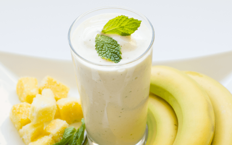 Banana Pineapple Mint Smoothie for Better Sleep