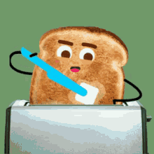 A gif of toast putting butter on itself